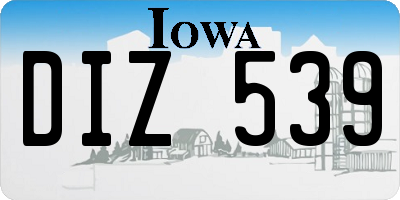 IA license plate DIZ539