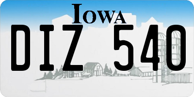 IA license plate DIZ540