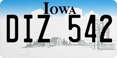 IA license plate DIZ542