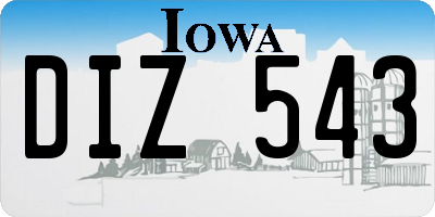 IA license plate DIZ543