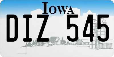 IA license plate DIZ545