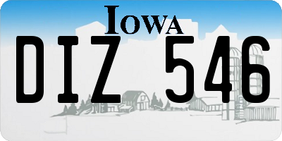 IA license plate DIZ546