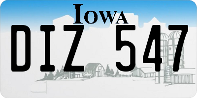 IA license plate DIZ547