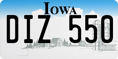 IA license plate DIZ550