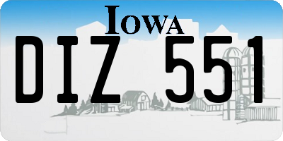 IA license plate DIZ551