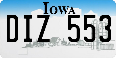 IA license plate DIZ553