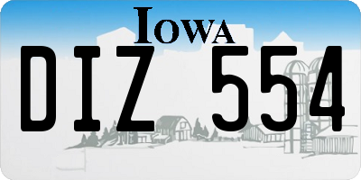 IA license plate DIZ554
