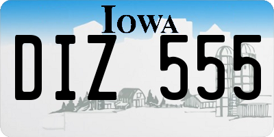 IA license plate DIZ555