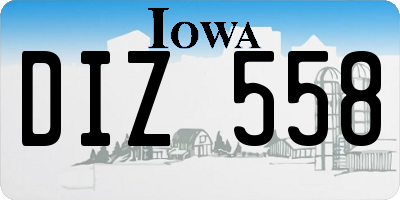 IA license plate DIZ558
