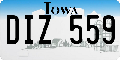 IA license plate DIZ559