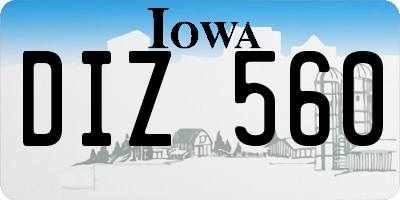IA license plate DIZ560