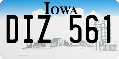 IA license plate DIZ561