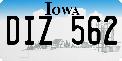 IA license plate DIZ562