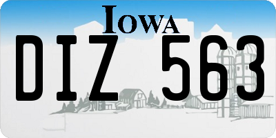 IA license plate DIZ563