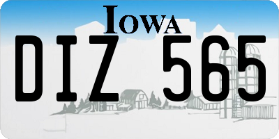 IA license plate DIZ565