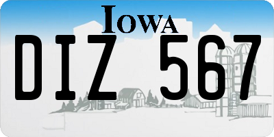 IA license plate DIZ567