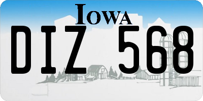 IA license plate DIZ568