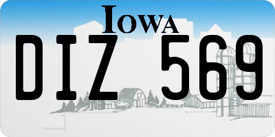 IA license plate DIZ569
