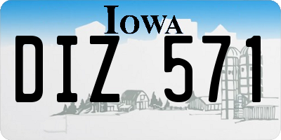IA license plate DIZ571