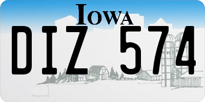 IA license plate DIZ574