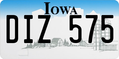 IA license plate DIZ575