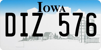 IA license plate DIZ576