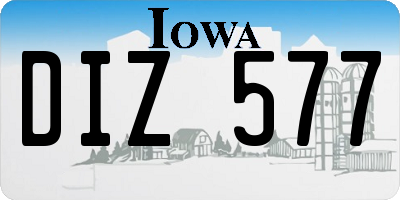 IA license plate DIZ577