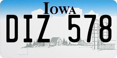 IA license plate DIZ578