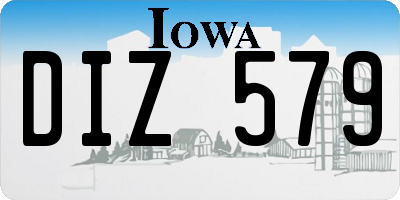 IA license plate DIZ579