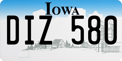 IA license plate DIZ580