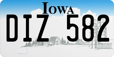IA license plate DIZ582