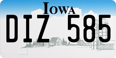 IA license plate DIZ585