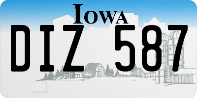 IA license plate DIZ587