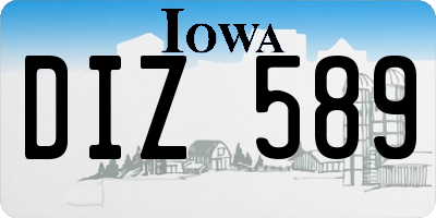 IA license plate DIZ589