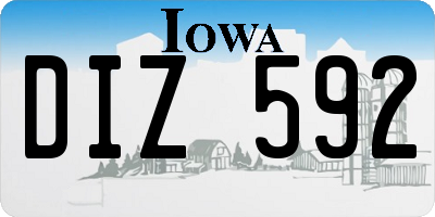 IA license plate DIZ592