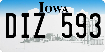 IA license plate DIZ593