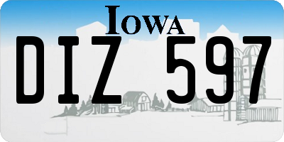 IA license plate DIZ597