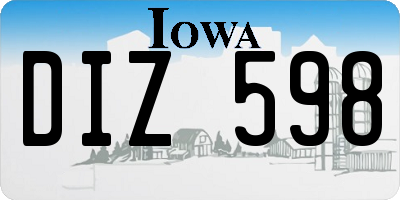 IA license plate DIZ598