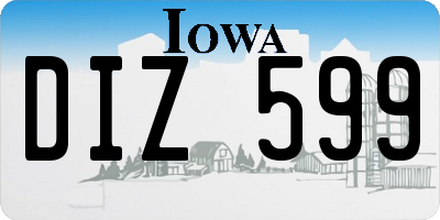 IA license plate DIZ599