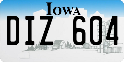 IA license plate DIZ604