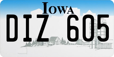 IA license plate DIZ605