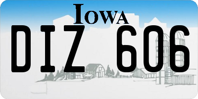 IA license plate DIZ606