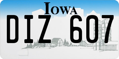 IA license plate DIZ607