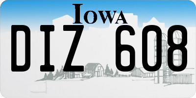 IA license plate DIZ608