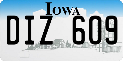 IA license plate DIZ609