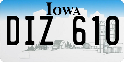 IA license plate DIZ610