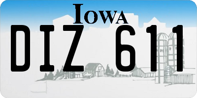 IA license plate DIZ611