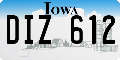 IA license plate DIZ612