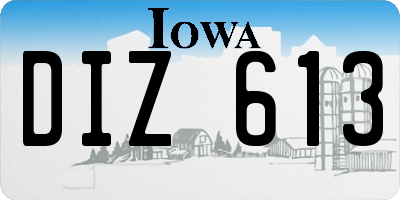 IA license plate DIZ613