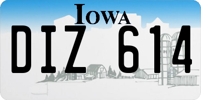 IA license plate DIZ614